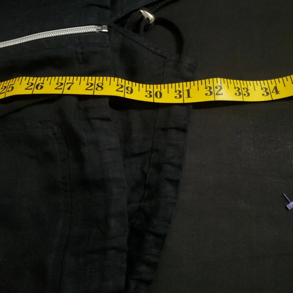 Tommy Bahama Two Palms Anorak Linen Jacket Size L Full Zip Hooded Linen Black - Image 4 of 4