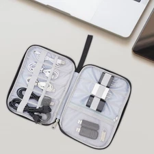 Portable Digital Bag Charger Phone Hard Drives Cable Organizer Storage Bag Black