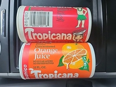 Rare VTG 1980's Tropicana Orange & Apple Juice Frozen Concentrate Empty Package