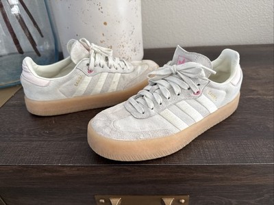 Adidas Samba Platform Gum Sole Sneakers Ivory Pink Women 8 Valentine s Sambae