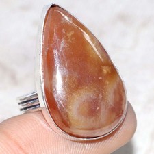 925 Silver Plated Sunstone Ring Handmade Gemstone Jewelry Size US 6 GW