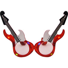 Albert's Gifts Novelty Light Up Red Guitar Sunglasses
