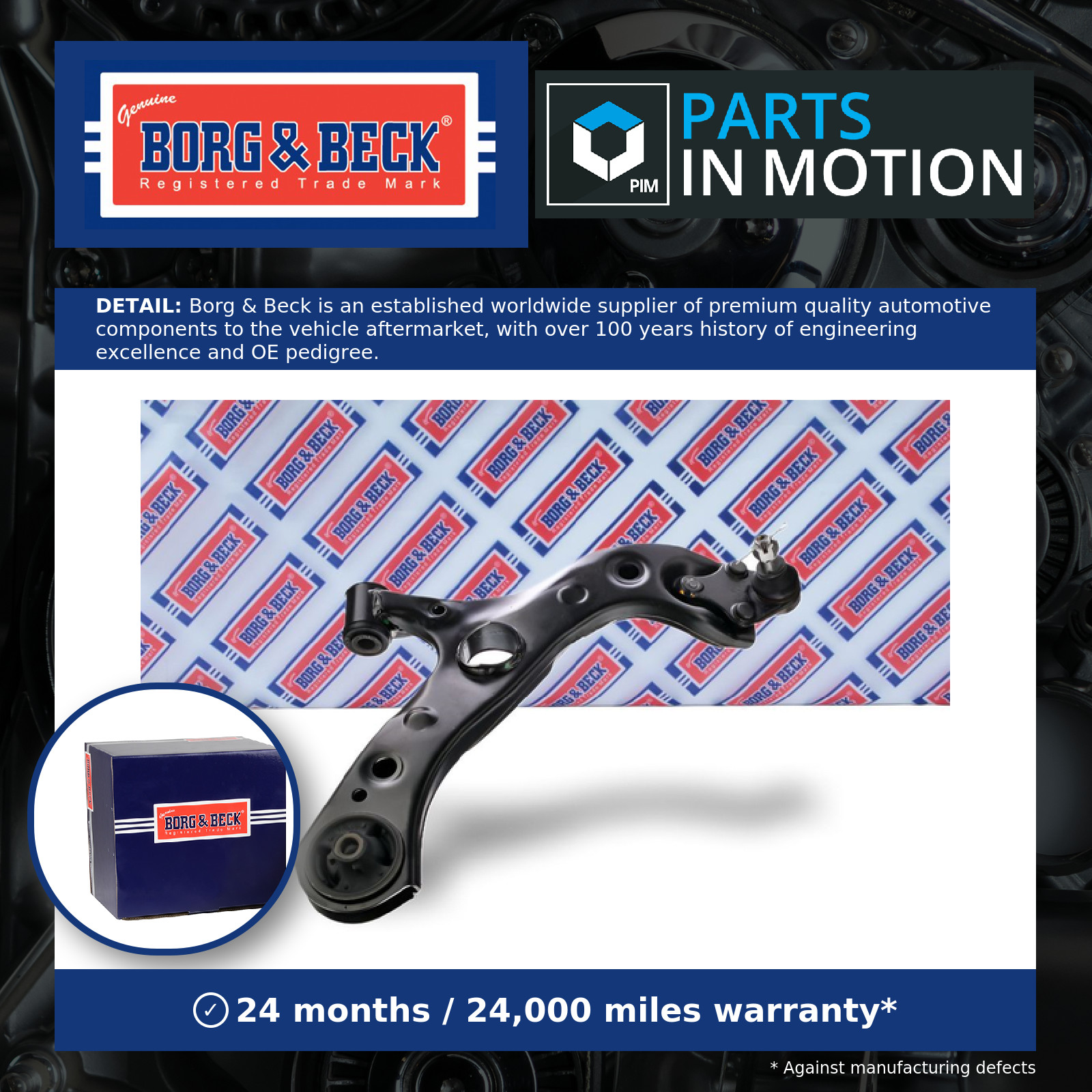 Wishbone / Suspension Arm Front Right BCA7785 Borg & Beck Track Control Quality