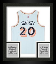 Framed Manu Ginobili Spurs Signed Nike 24-25 City Edition Swingman Jersey w/Insc