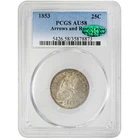 1853 25C Liberty Seated Quarter PCGS AU58 CAC Rare Coin