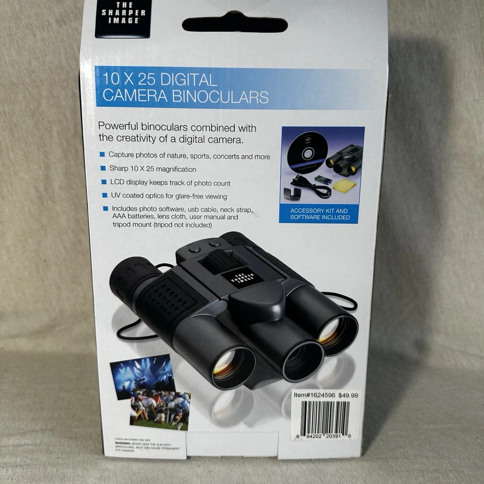 10x25 DIGITAL CAMERA BINOCULARS - THE SHARPE IMAGE UV COATED OPTICS MAGINIFY NIB - Image 4 of 4