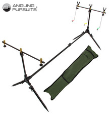 AP Carp Fishing Complete 3 Rod Pod + 3 Bite Indicators + 3 Buzz Bars and Case