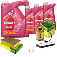 Inspektionspaket 8L Mannol Energy 5W-30 FüR Bmw 7Er E65 E66 E67 745I Li 735I