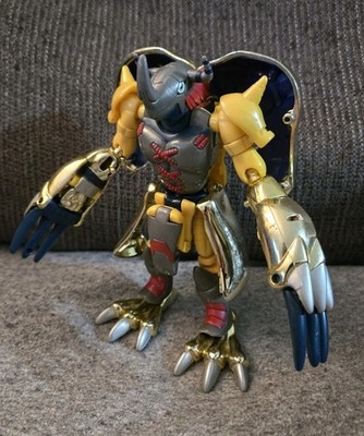 1999 Digimon Chrome Gold WarGreymon Agumon Digivolving Figure Bandai Special Ed
