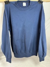 Vintage MJ Soffe Sweatshirt Mens Sz (L) Navy Blue Fleece Pullover Casual USA 90s