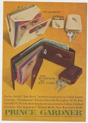 Prince Gardner Purse Lighter Key Guard Billfold 1959 Vintage Ad Prince Gardner 