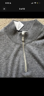 NWT $1095 Eleventy Platinum Quarter 1/4 Zip Cashmere Sweater - Men's Size 3XL