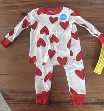 Carter  s Girl Boy Unisex Size 12 Month Valentine  s Day Pajamas Red Hearts NWT
