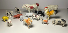 Plastic Farm Animals Asst Cows Goats Sheep and More Lot of 15