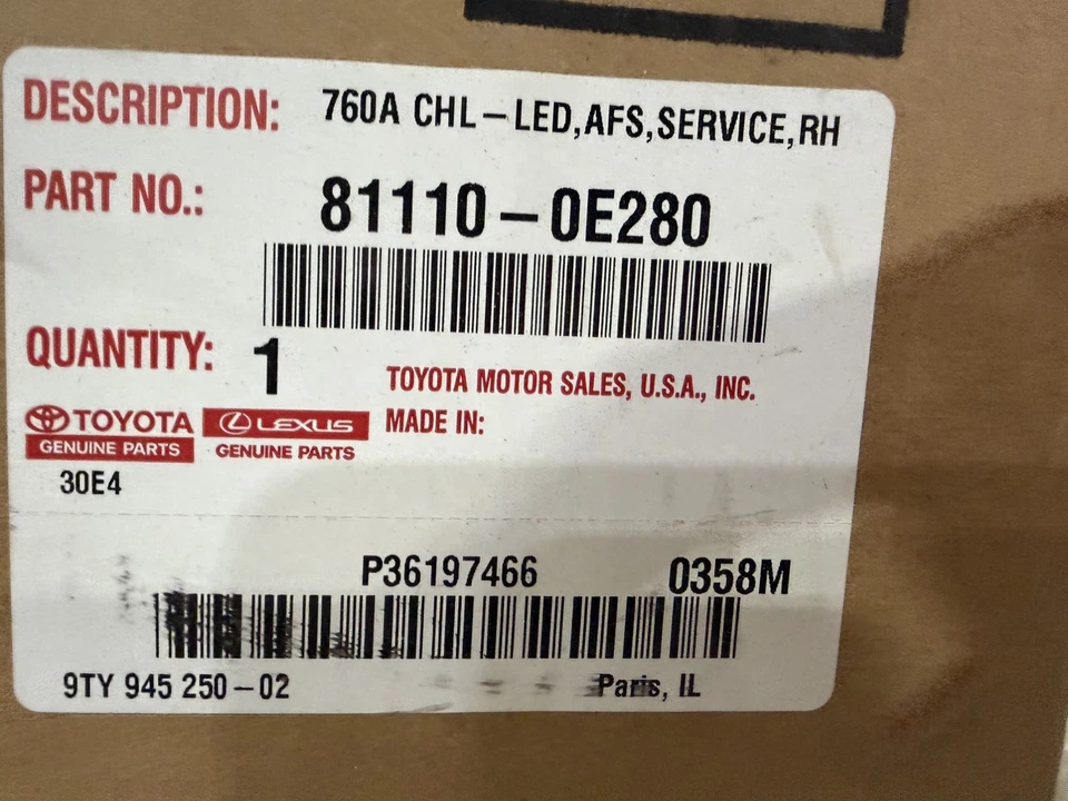 Оригинальная б/у правая фара в сборе с автоматическим контролем уровня для Lexus Rx350 2016-2019 годов выпуска - Изображение 4 из 4