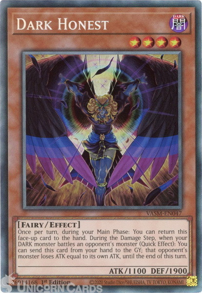 VASM-EN047 Dark Honest :: Collector's Rare 1st Edition YuGiOh Card