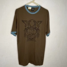 Prana Khaki Rainforest Heritage Short Sleeve T-Shirt Men Size XL Big Logo