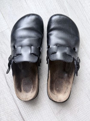 Betula by Birkenstock Black Leather Clogs Women s EU 37 US 6-6.5 Comfort Shoes
