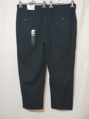 MEN'S HARBOR BAY HB BLACK FULL ELASTIC WAIST PANTS 2X WAIST 46-48 INSEAM 30" NEW - Picture 3 of 8