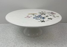Beautiful Floral & Butterfly Ceramic Footed Cake Stand 26cm Wide 10cm High