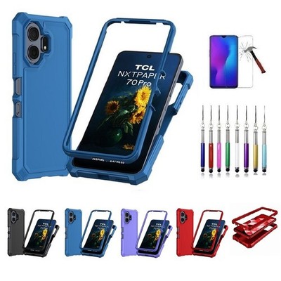 For TCL NXTPAPER 70 Pro, Full Body TPU Cover Case + Tempered Glass/ Pen
