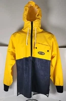 Grundéns Weather Gear Commercial Fishing Rain Jacket Yellow/Navy Blue Men's S