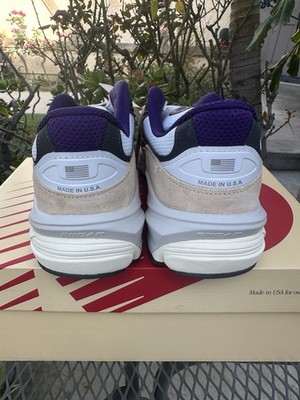 New‎ Balance 990 V6 Sneakers Made In USA U990WB6 White Black Purple Men Size 9.5 New Balance 990V6 White Black Plum Phantom width D U990WB6  main image 2