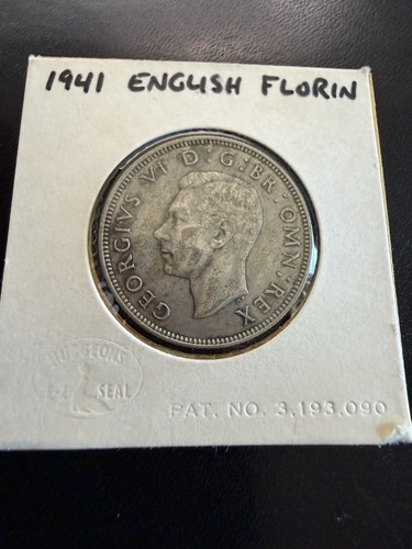 1941 Great Britain George VI Florin Two Shillings Silver