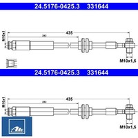 2X Bremsschlauch ATE 24.5176-0425.3 2 BremsschläUche Rechts Links FüR Opel