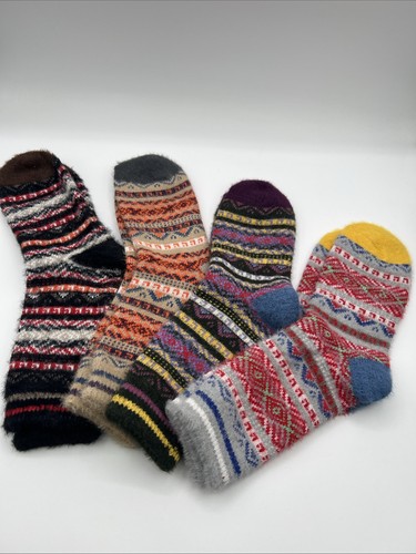 4 Paar Merinowolle Socken für Damen, Wandern Thermo warm Winter Einheitsgröße