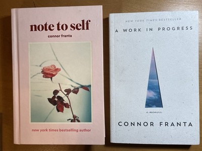 LOT of 2 - Connor Franta - Note to Self &  A Work In Progress - NY Best Sellers