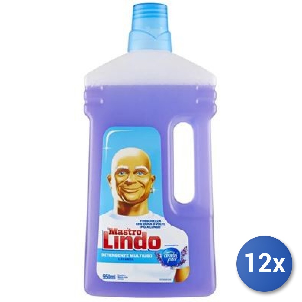 12x Mastro Lindo Pavimenti Lavanda 930 Ml - Stock Risparmio Casa
