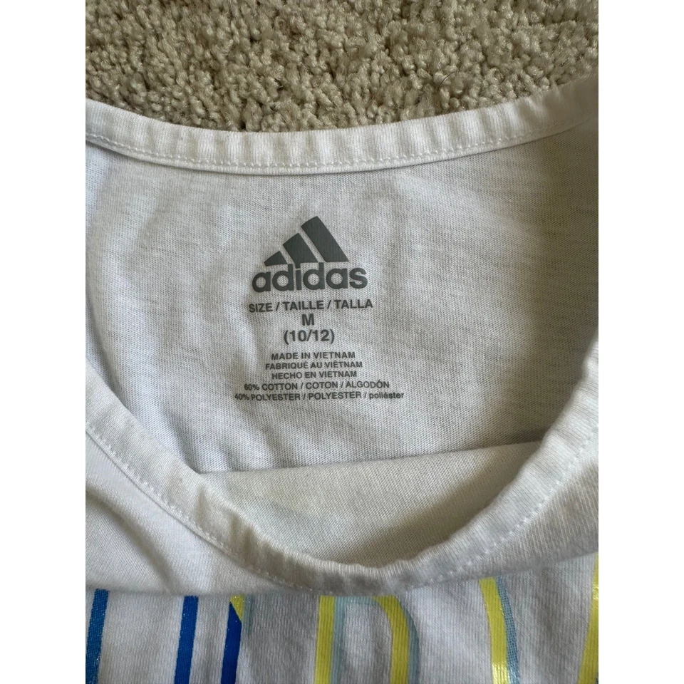 Adidas Girls Activewear Set T-Shirt Shorts Leggings Size M (10/12) 4-Piece - Image 2 of 4