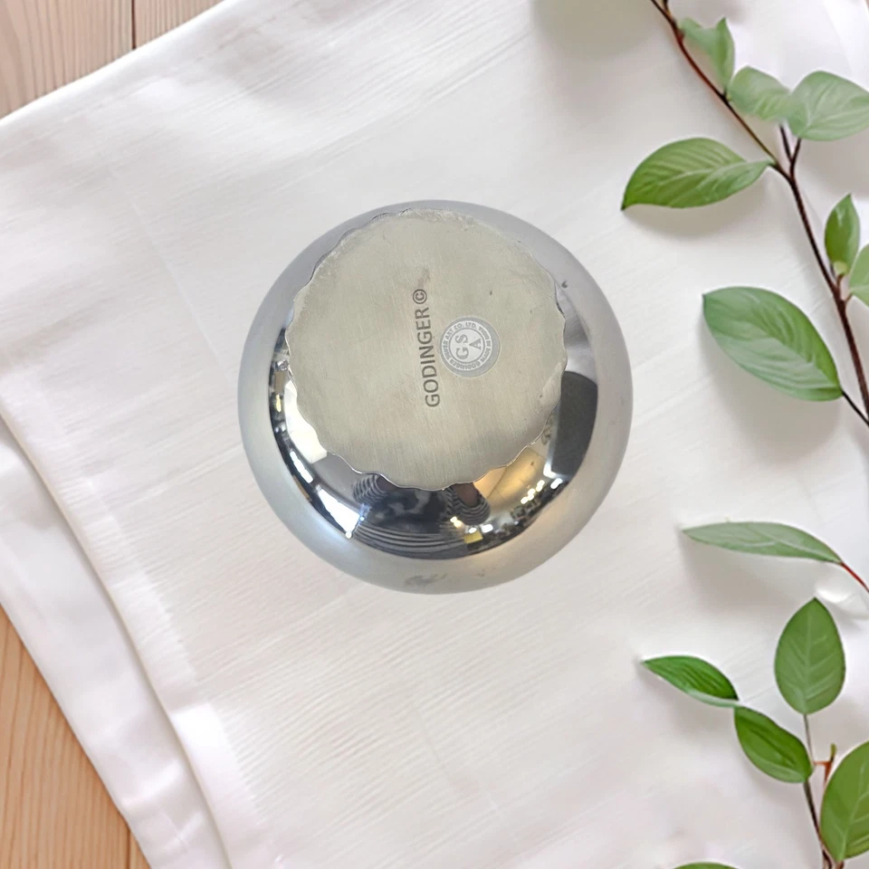 Godinger Polished Stainless Steel Footed Bowl - Small 6" Elegant Serveware - Image 3 of 3