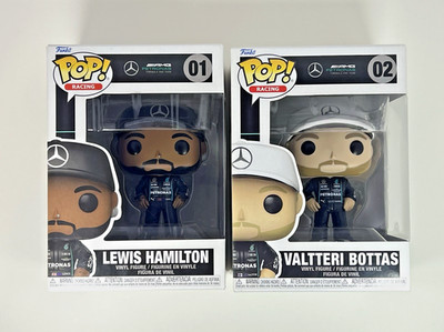 Funko Pop! Racing F1 Lewis Hamilton #01 and Valtteri Bottas #02  AMG Mercedes