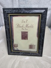 National 5" 7" Made In U.S.A Faux Black Marble Picture Frame