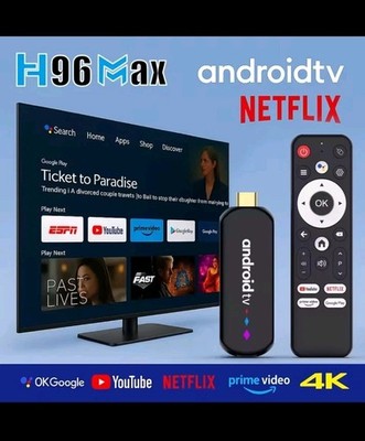 H96 Max Android 14 TV Stick 4K Mediaplayer 2GB RAM 16GB WiFi 6 BT Quad Core