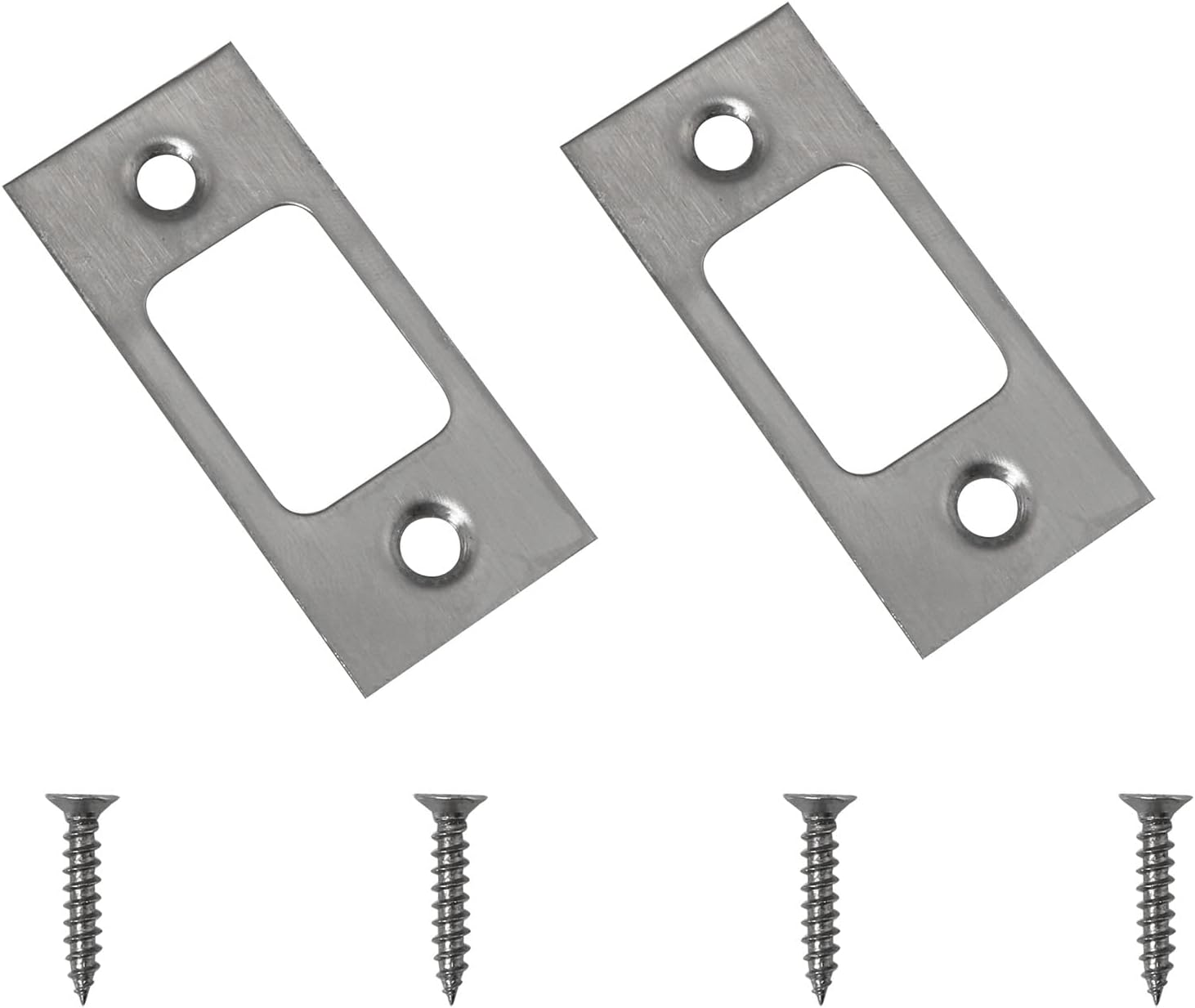 2Pcs Deadbolt Strike Plate Door Backplate Stainless Steel Satin Brushed Nickel D