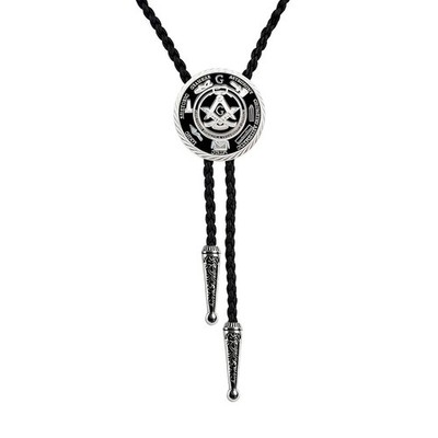 BRBAM Freemason Symbol Bolo Tie for Men Masonic Square and Compass Bolo Neckt...