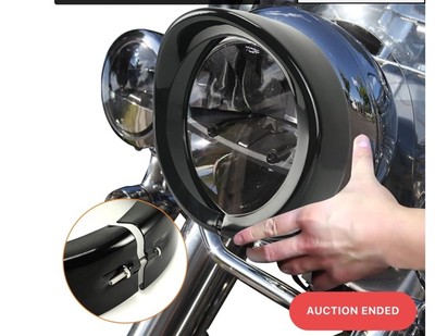 Sunpie 7'' Headlight Visor Trim Ring Gloss Black Motorcycle Headlamp New BA3
