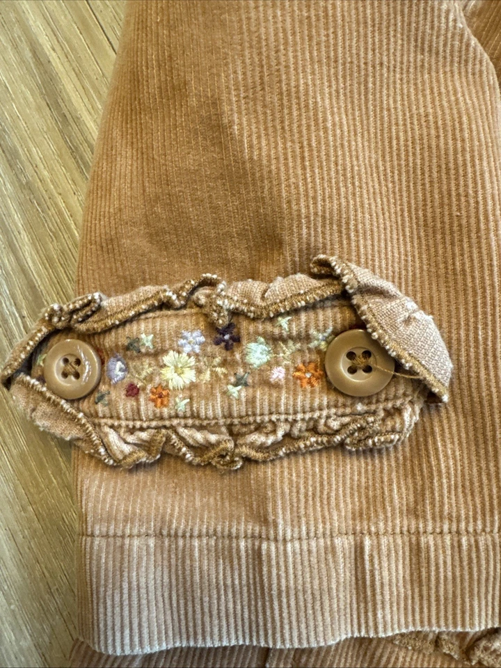 Gymboree Autumn highlands 7 Boho floral coat jacket fall Vintage toggle corduroy - Image 2 of 4