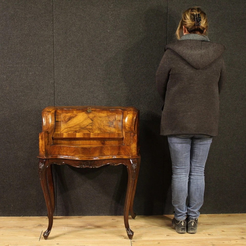 Mesa veneciana en madera secrétaire muebles escritorio cómoda estilo antiguo 900 Foto 2 de 4