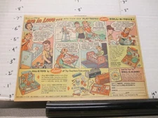 newspaper ad 1952 AMSCO toy doctor kit doll crib bath dishes cradle high chair