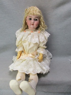 Antique Handwerck Bisque Head Doll 30'' Sleep Eyes Mohair Wig DEP 109-15