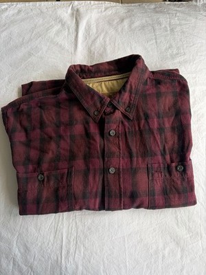 Outdoor Life Flannel Shirt Men XXL Red Plaid Thick Cabin Cozy Hunting Lumberjack