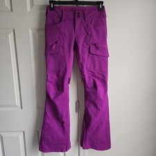 BURTON Gloria Snow Ski Pants XS 0-2 Dry Ride Insulated Adjustable Vented Magenta