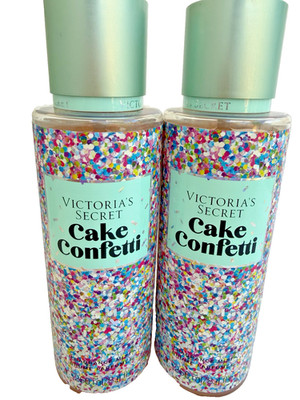Victoria's Secre CAKE CONFETTI Fragrance Mist Sweet Vanilla 8.4 Fl 2 PC Rare New