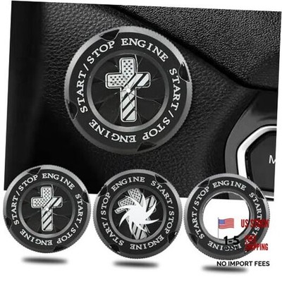 Car Start Button Cover Rotary Engine Push to Start Button Cover Cool Cross