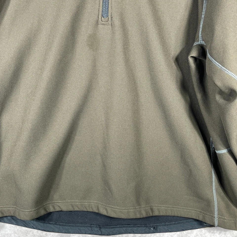 Suéter Solaris masculino XL verde oliva jaqueta pulôver 1/4 zíper manga longa atlética - Imagem 4 de 4