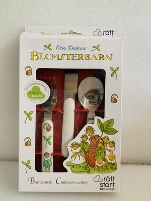 Ratt Start Elsa Beskow''Blomsterbarn'' Flower Children s-Cutlery Set of 3